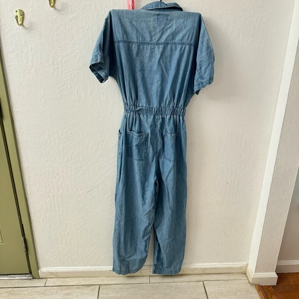 Universal Thread Denim Chambray Boiler Cotton Jumpsuit Size 4 - Picture 7 of 8